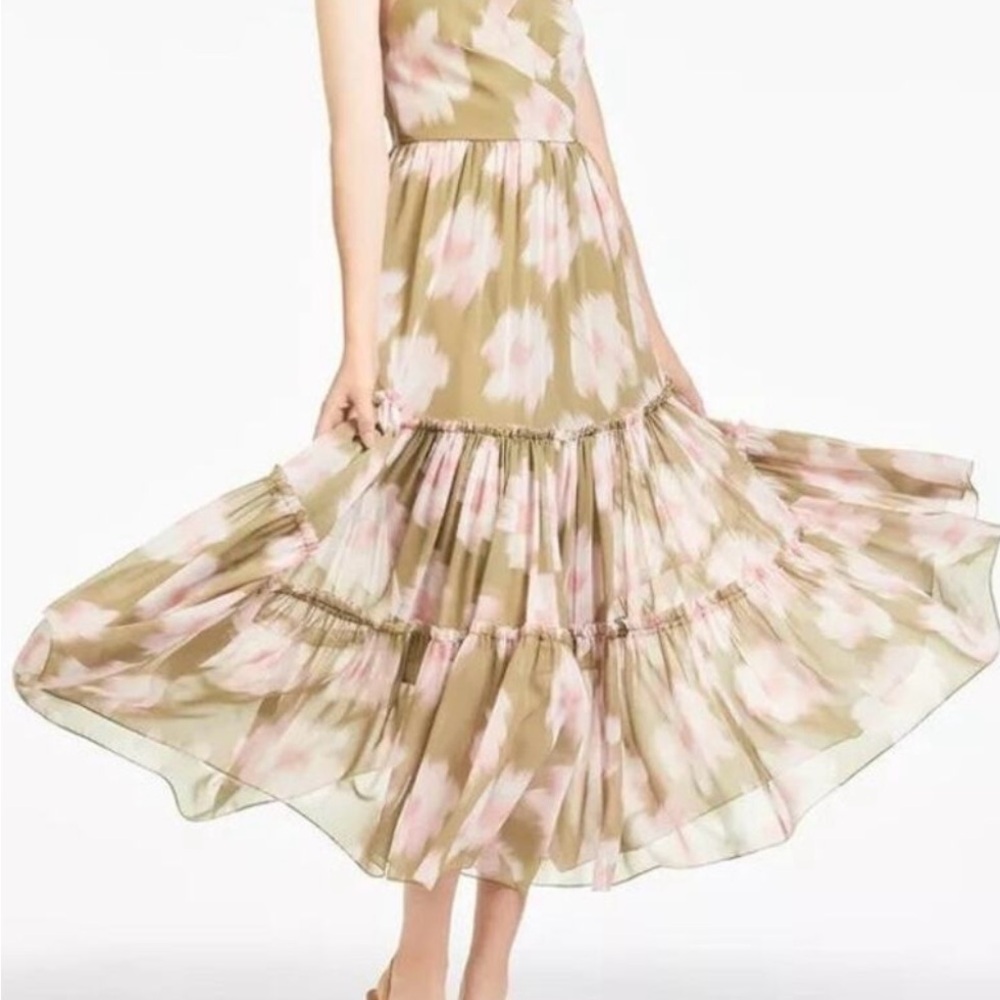 Sachin & Babi Green Pink Floral Maxi Dress - Picture 3 of 3